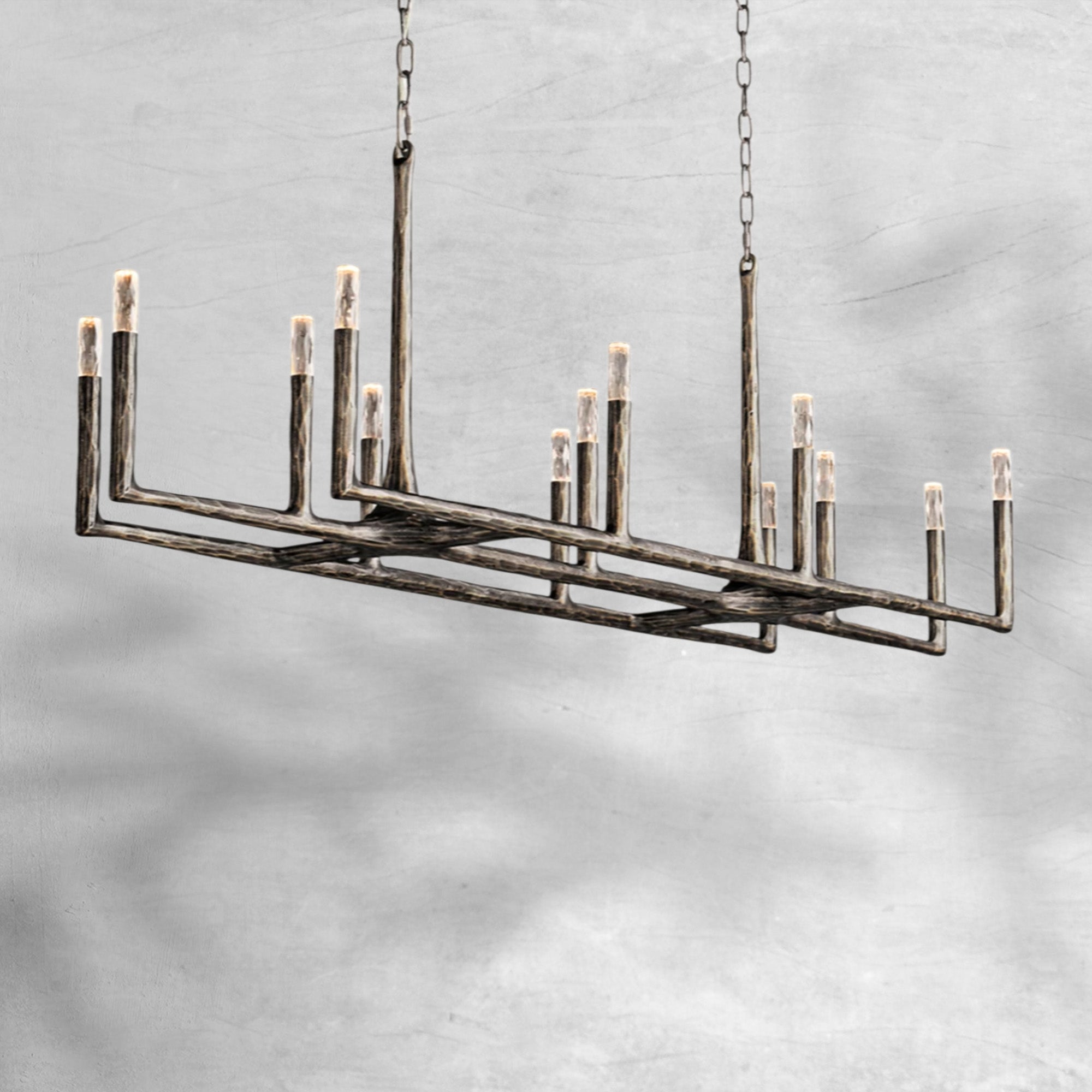 Thaddeas Forged Linear Chandelier 54" 72" 96"