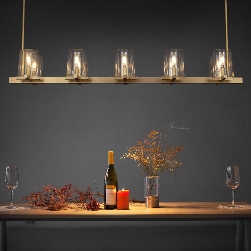 Prism Glass Linear Chandelier 49"60"