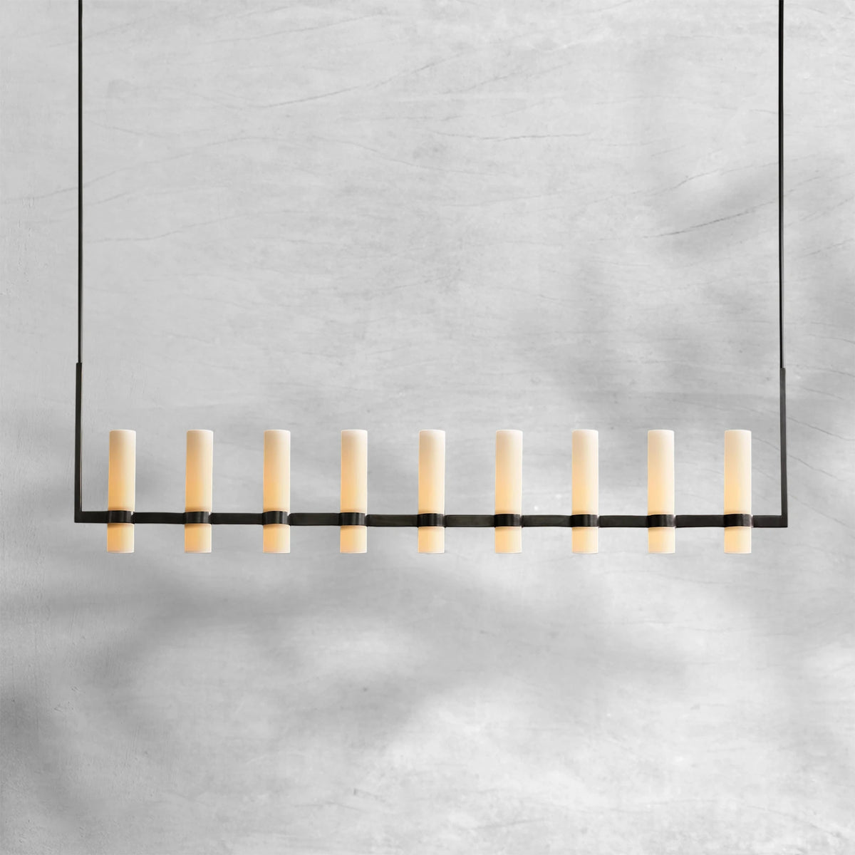 Ravion Linear Milk Glass Chandelier