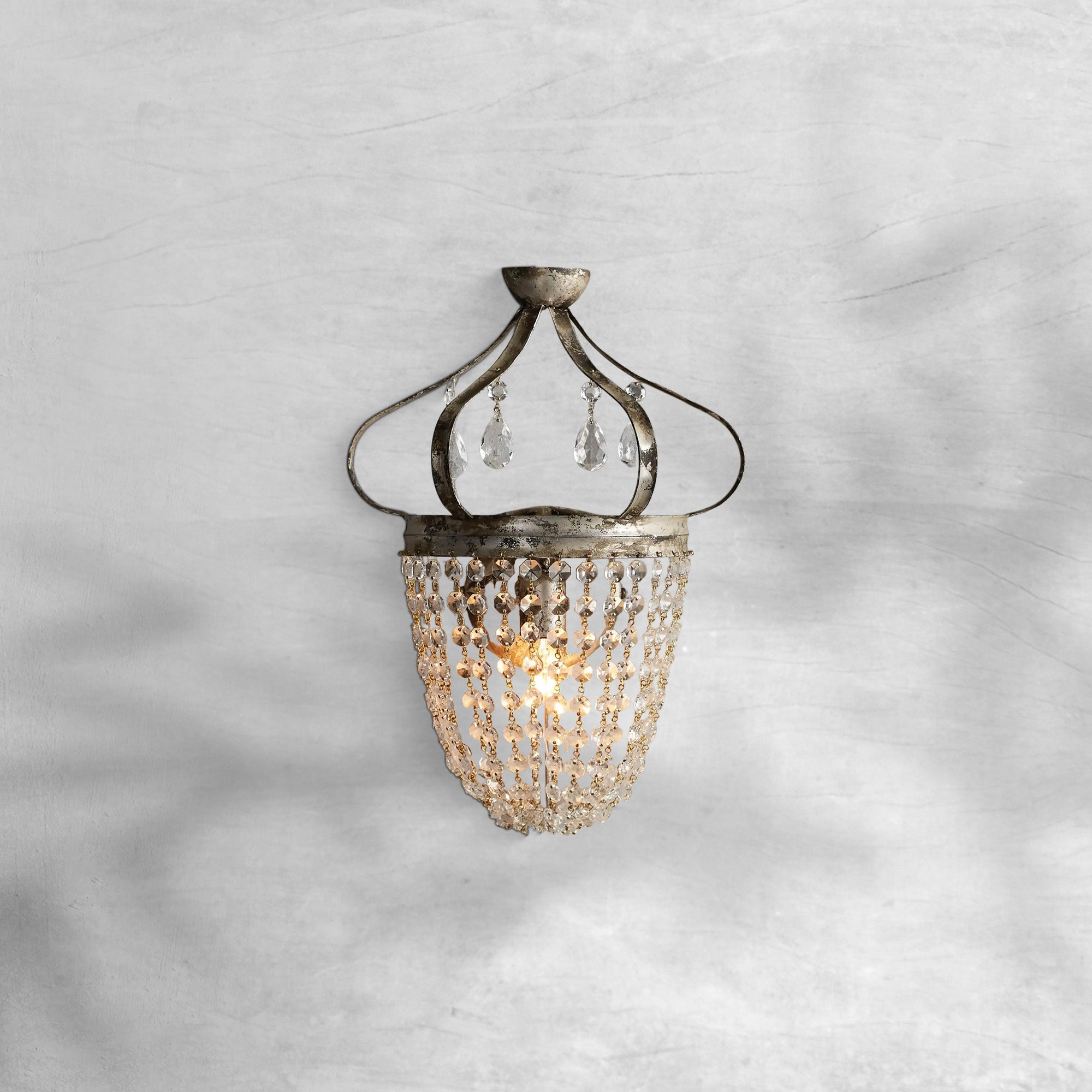 Fotini Iron Wall Sconce in Silver Clay