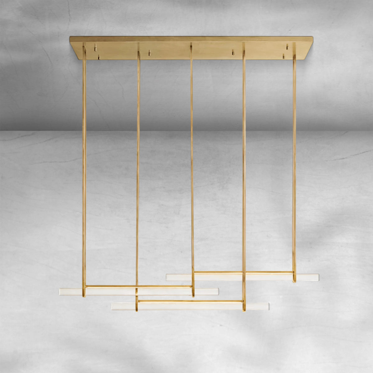 Aureon Crystal Triple Bar Linear Chandelier
