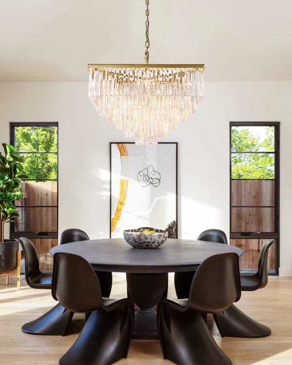 1920s Orion Art Deco Square Chandelier 34"