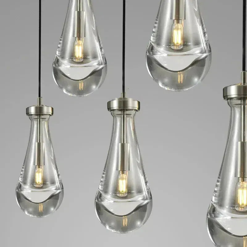 Raindrop Round Chandelier 5 Lights 14"D