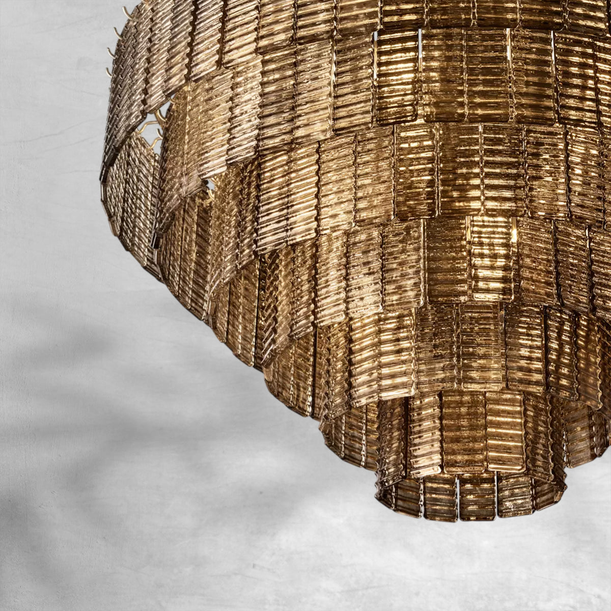 Selene Smoke Glass Round Chandelier 41"