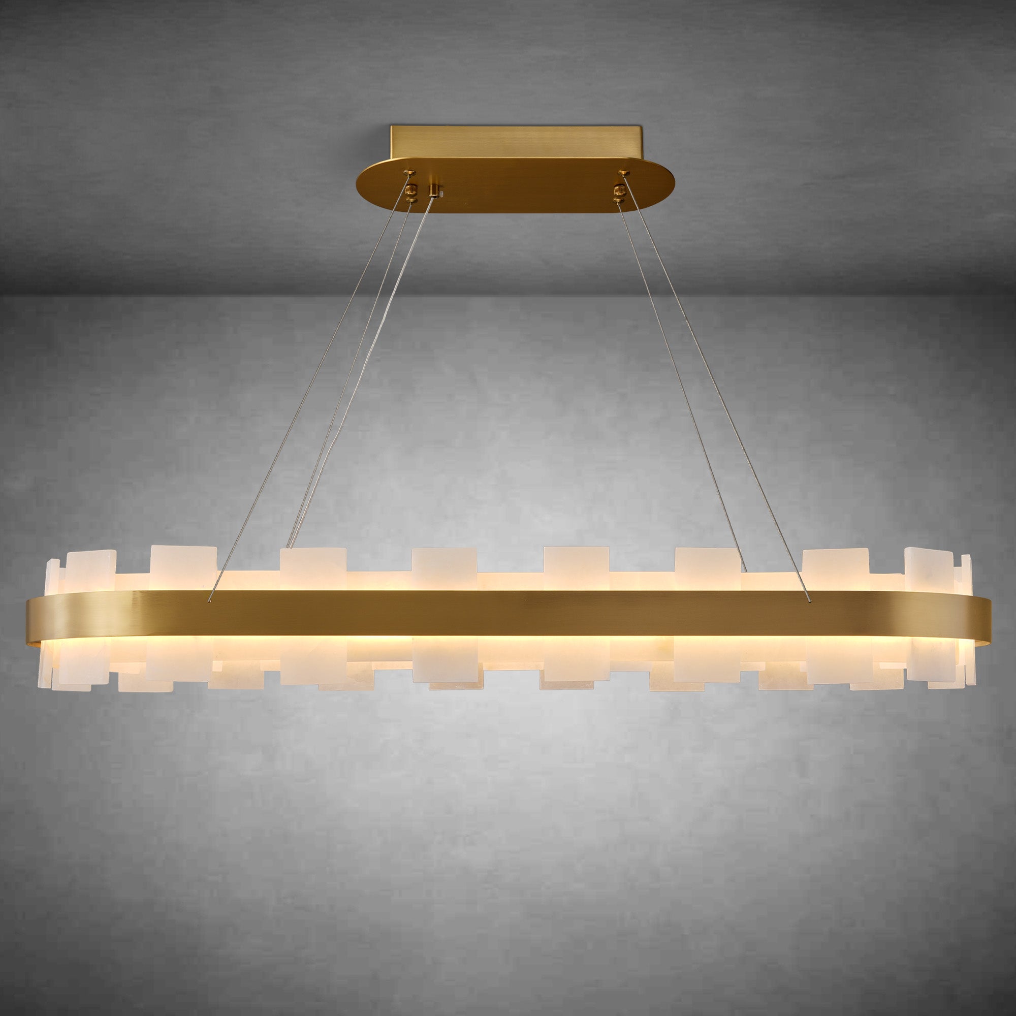 Rectangle Linear Alabaster Chandelier