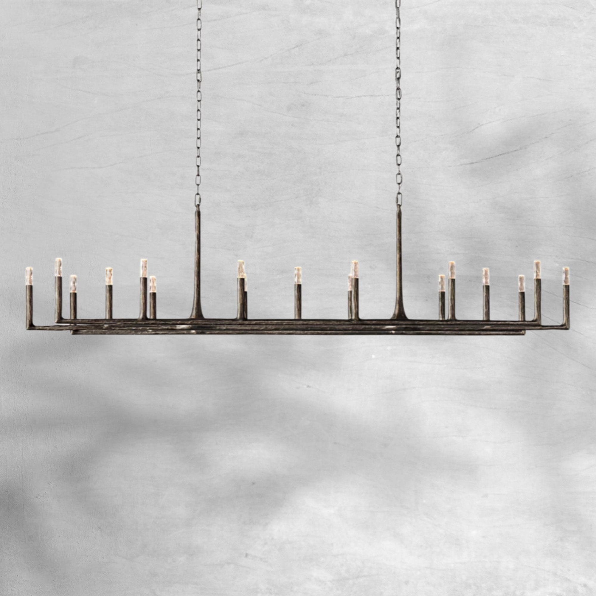 Thaddeas Forged Linear Chandelier 54" 72" 96"
