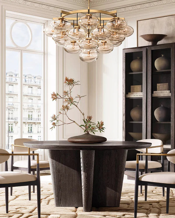 Cabrlet Clear Glass Round Chandelier 48"