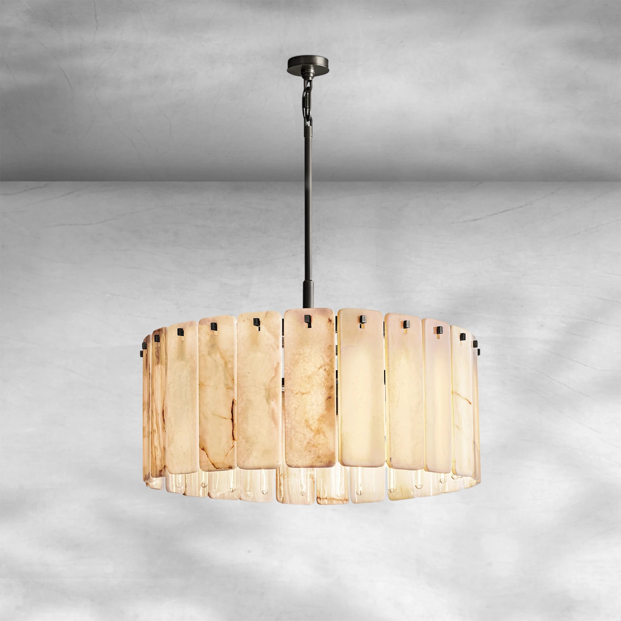 Calame Alabaster Round Chandelier 36"