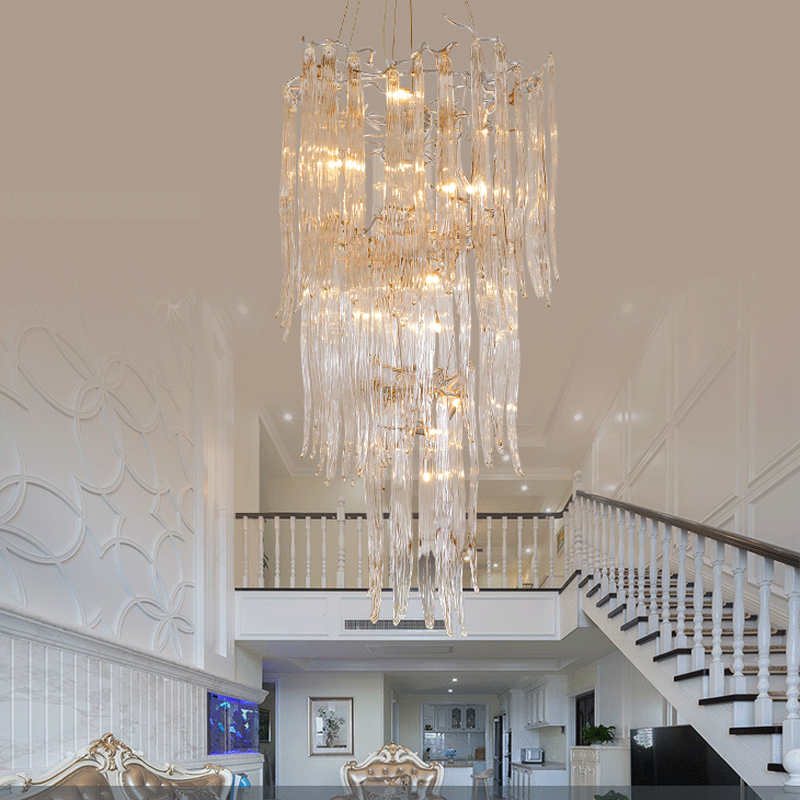 Luxury Crystal Branch Chandelier For Staircase - Merlin Lamps