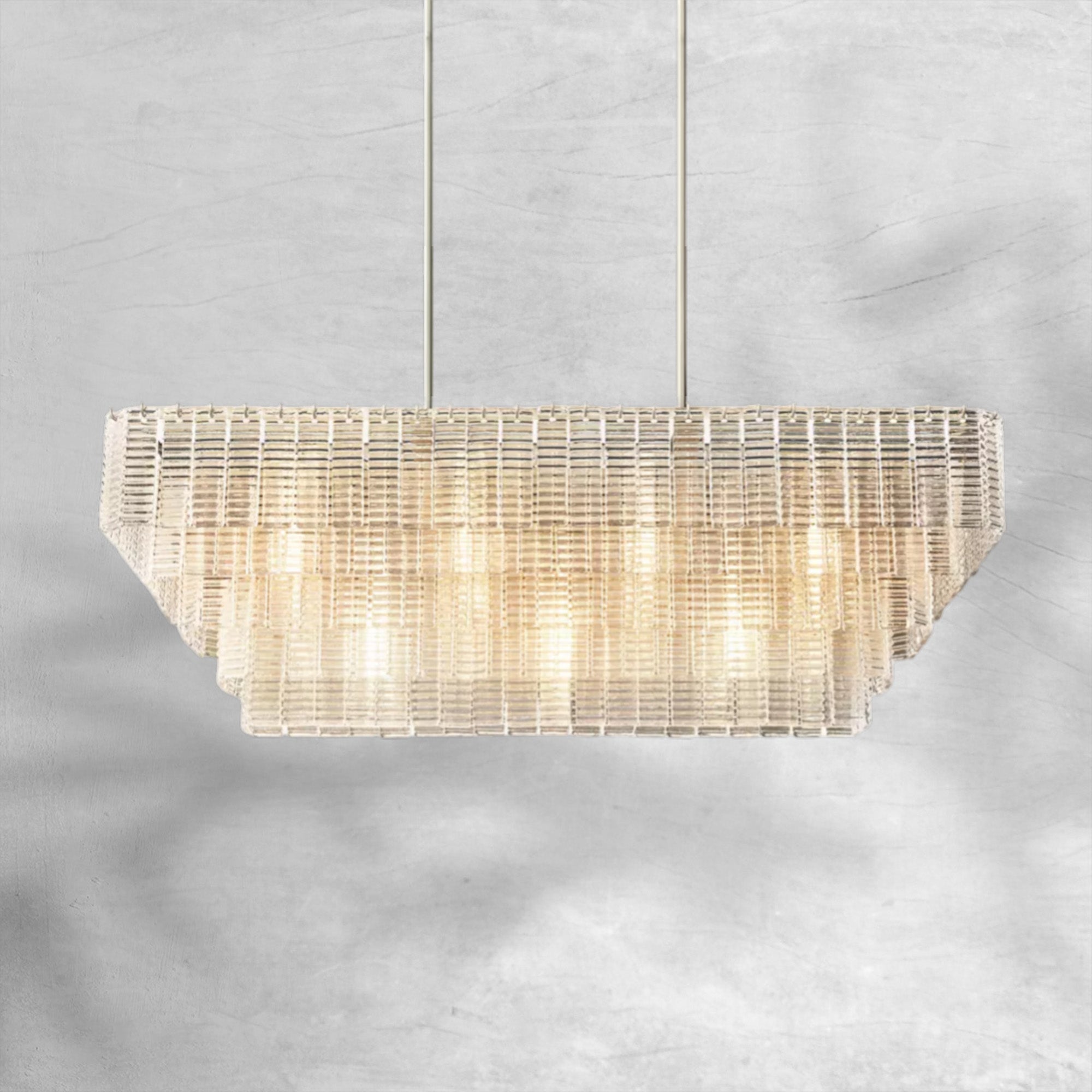 Sirena Clear Glass Rectangle Chandelier 59"