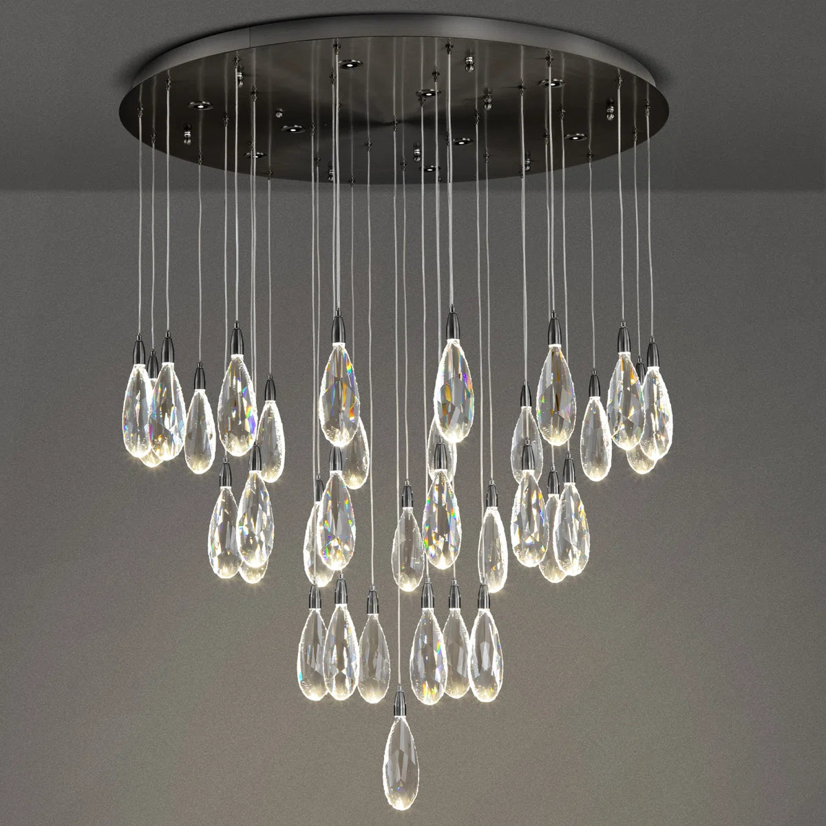 Naleya 43-Light Round LED Crystal Chandelier