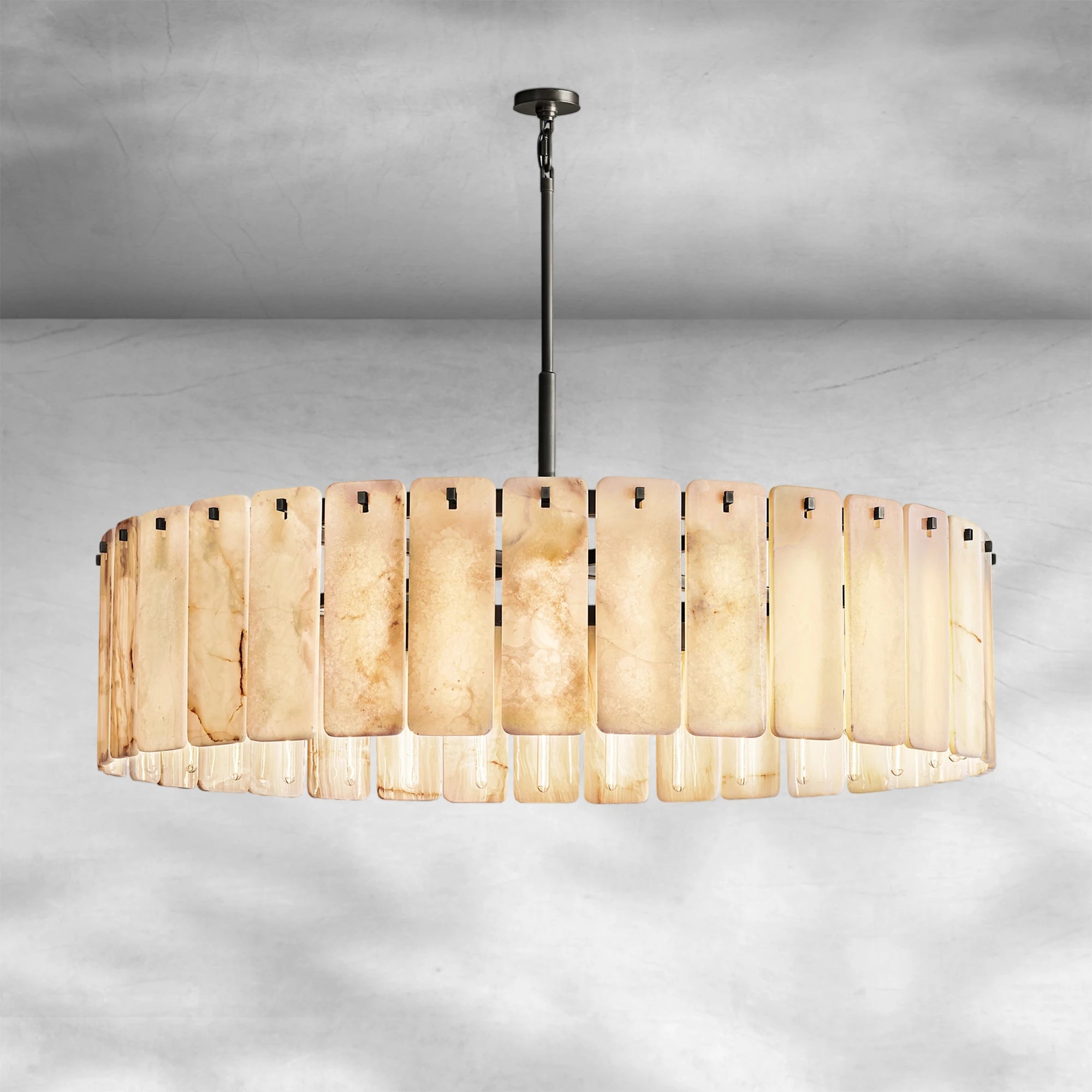 Calame Alabaster Round Chandelier 60"