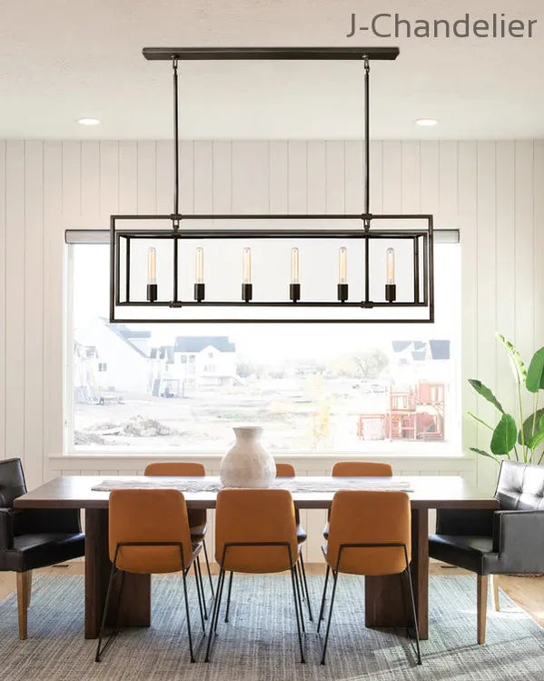 Baker Glass Lantern Rectangular Chandelier 54"