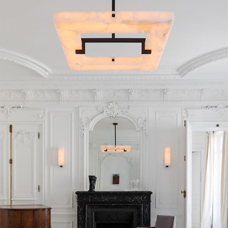 Glacera Square Alabaster Chandelier - Merlin Lamps