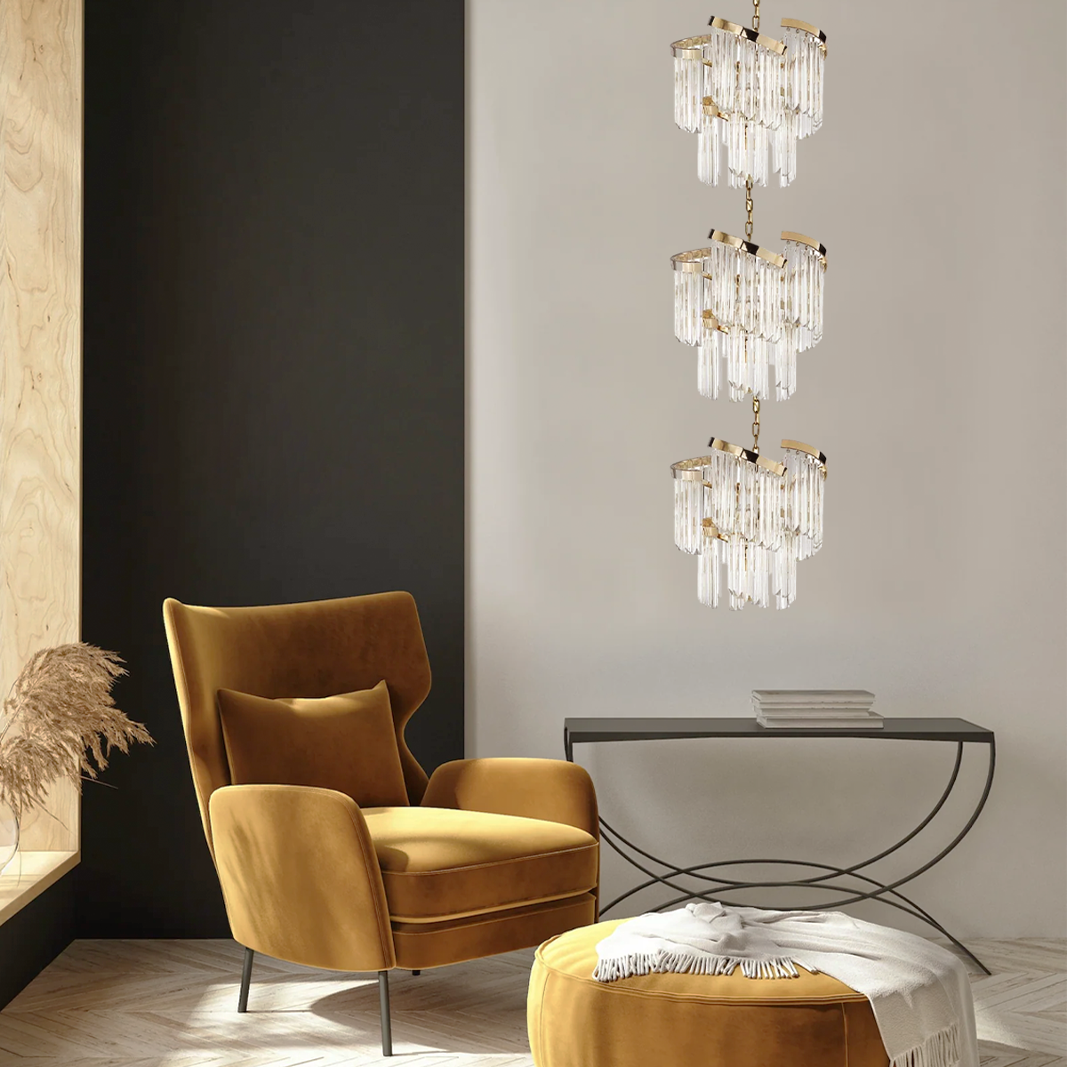Twin Palms Crystal Chandelier