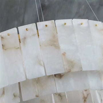 Brendra Alabaster 2-Tier Round Chandelier - Merlin Lamps