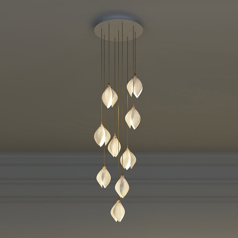 Grand Nordic Magnolia Blossom Ceramic Pendant Chandelier Chandeliers Kevinstudiolives 9 Lights: D13.8"*H78.7"