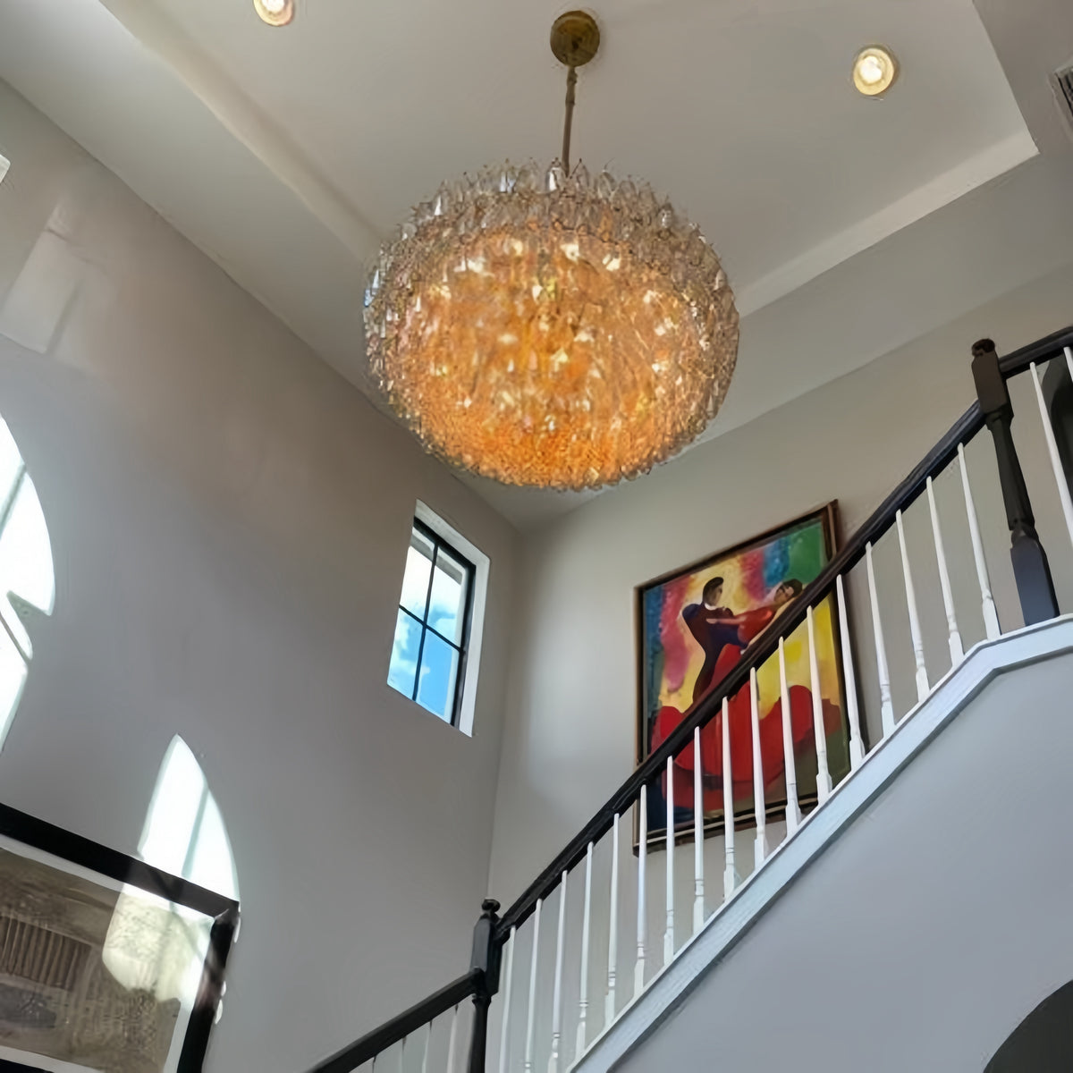 Cyra Glass Tiered Round Chandelier 37"D 47"D 62"D
