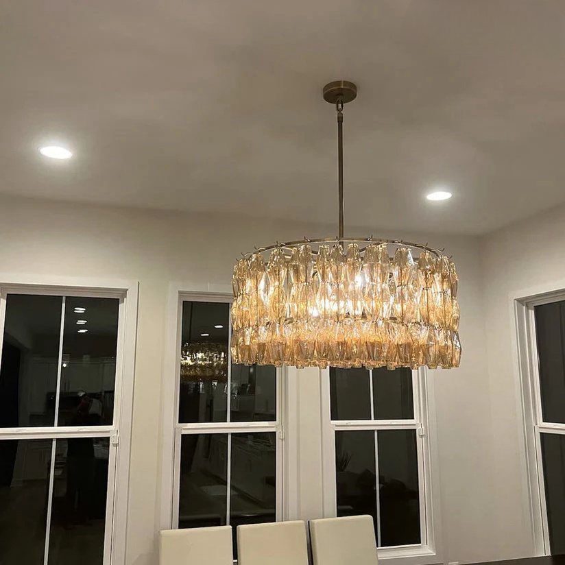 Cyra Clear Glass Round Chandelier 37"47"62"