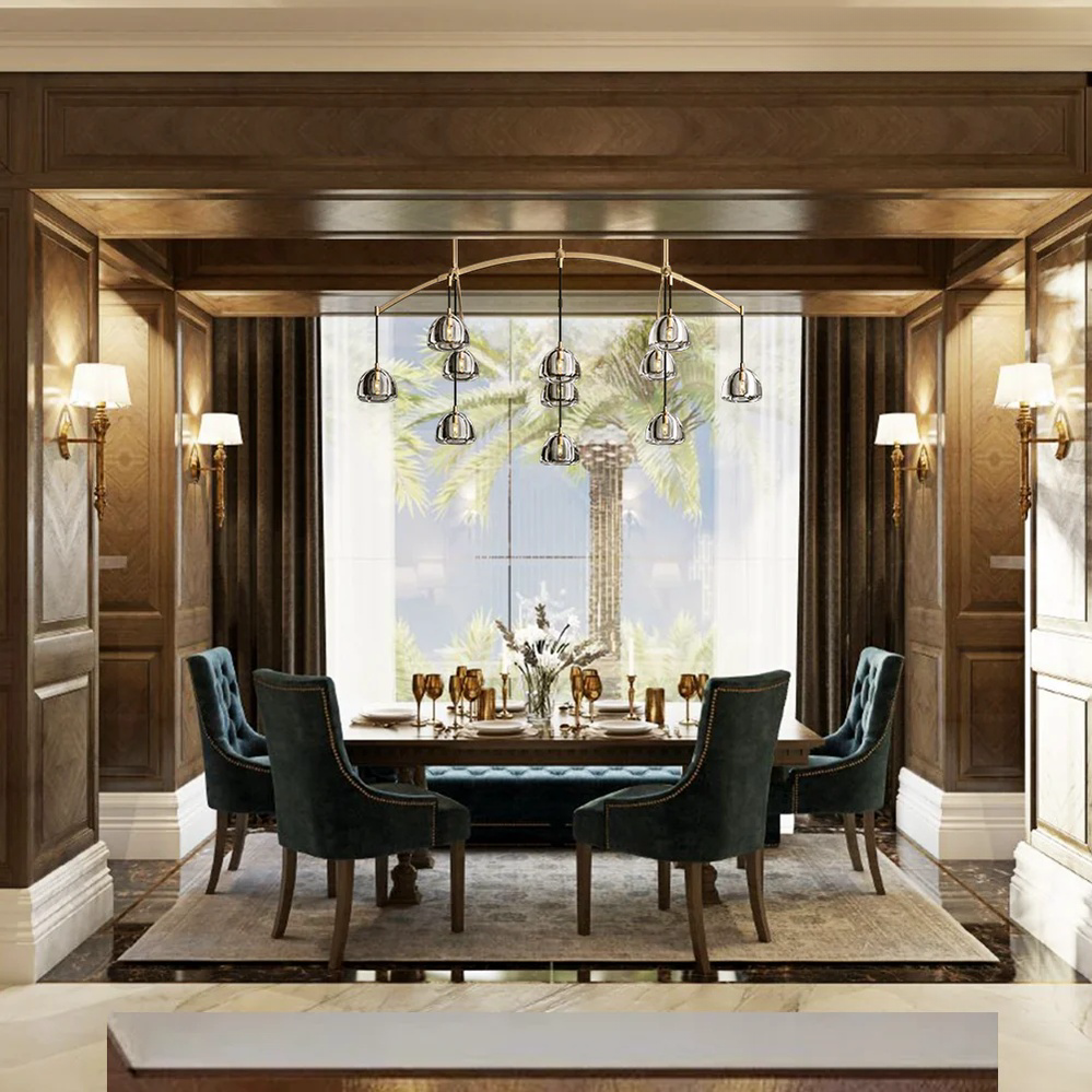 Haloid Modern Glass Linear Chandelier 54" 72"