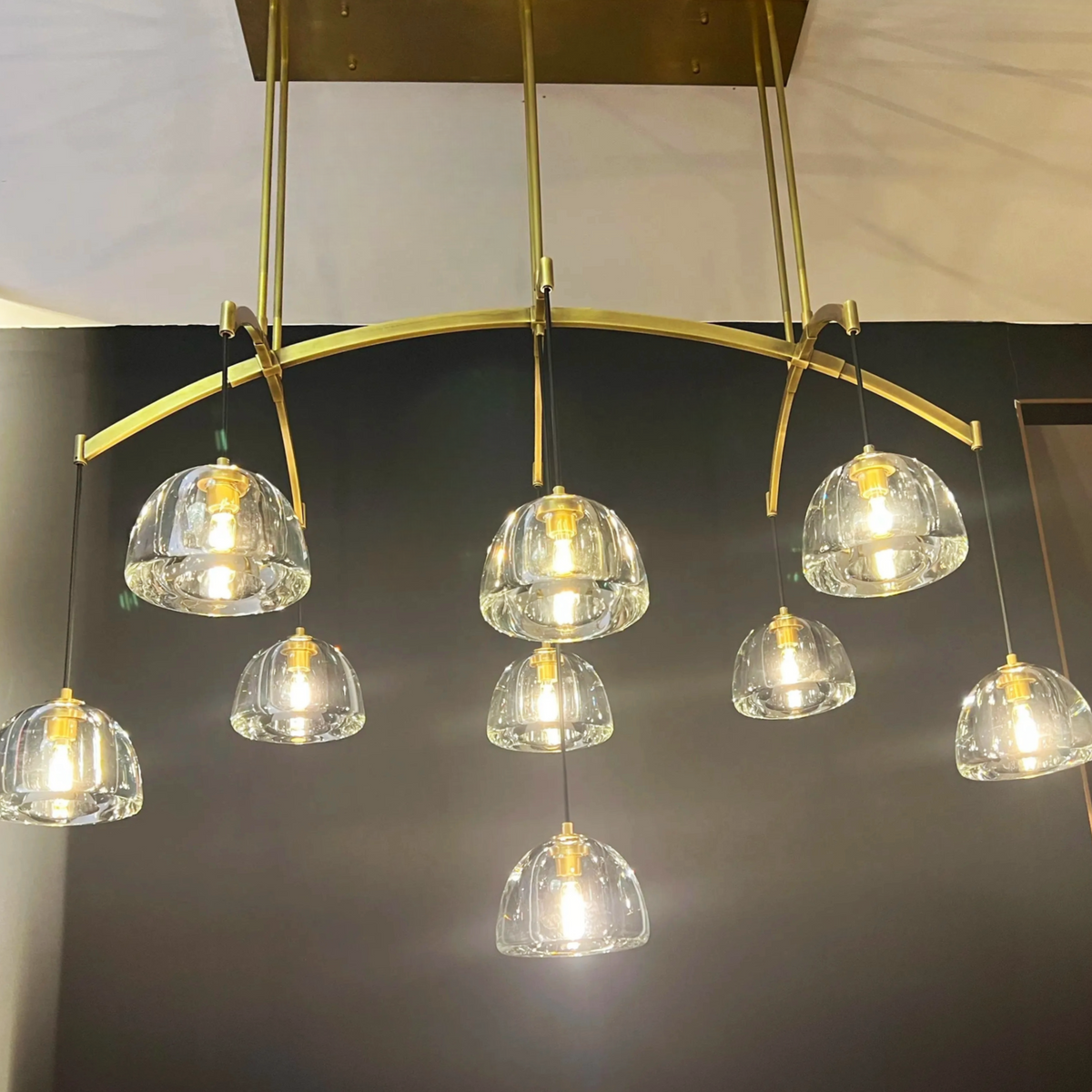 Haloid Modern Glass Linear Chandelier 54" 72"