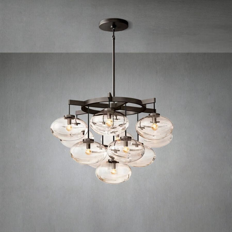 Cabrlet Clear Glass Round Chandelier 36"
