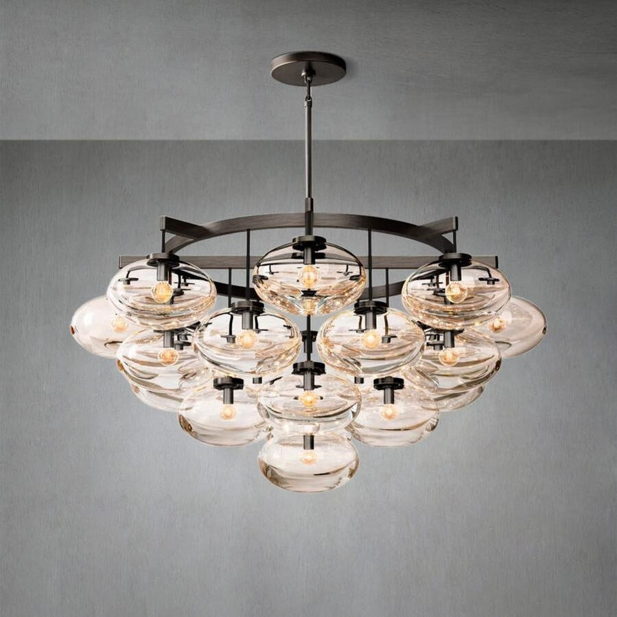 Coraline Clear Glass Round Chandelier 48"