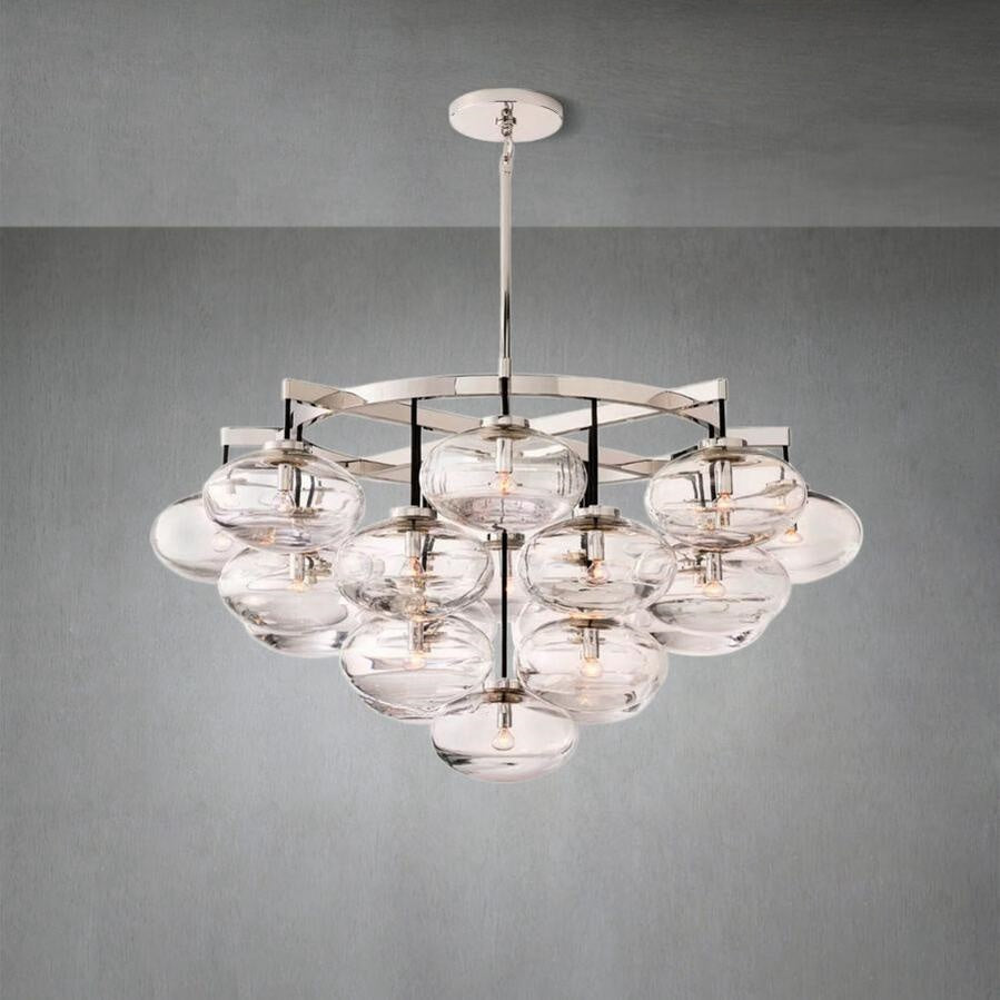 Coraline Clear Glass Round Chandelier 48"