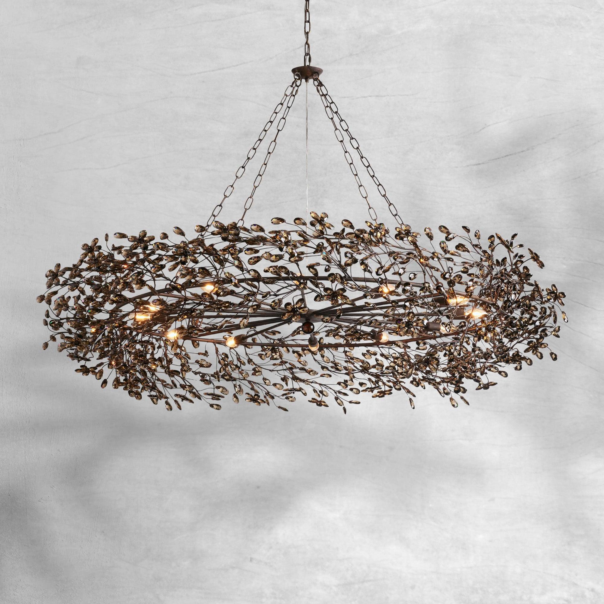 Fiore Crystal Flowers Creative Crown Chandelier 39" 48" 60"