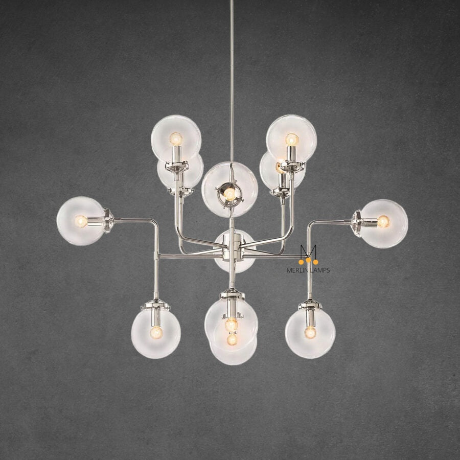 Bistro Globe Clear Glass Chandelier 42″