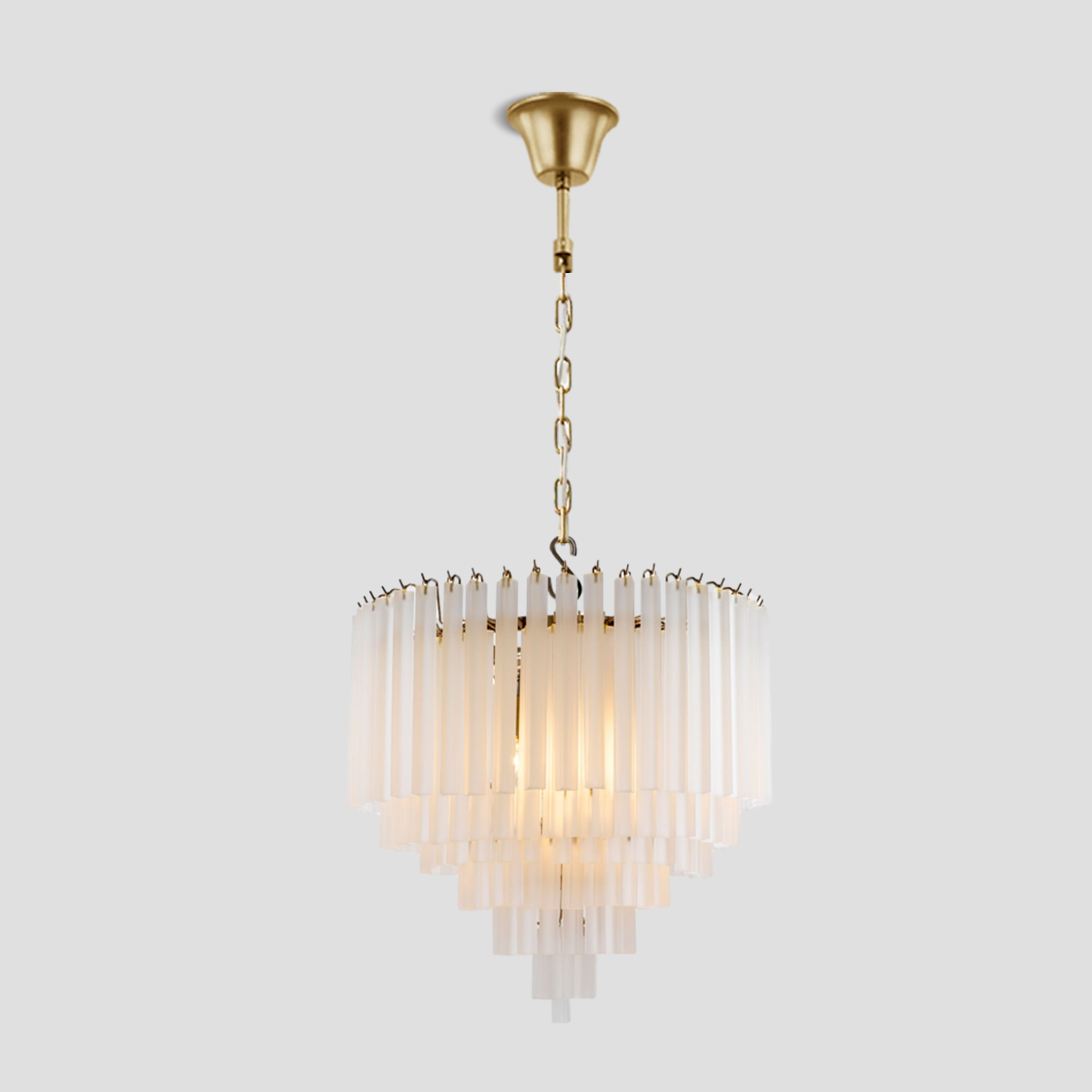 Bethel 3-Tier Glass Round Chandelier 24"