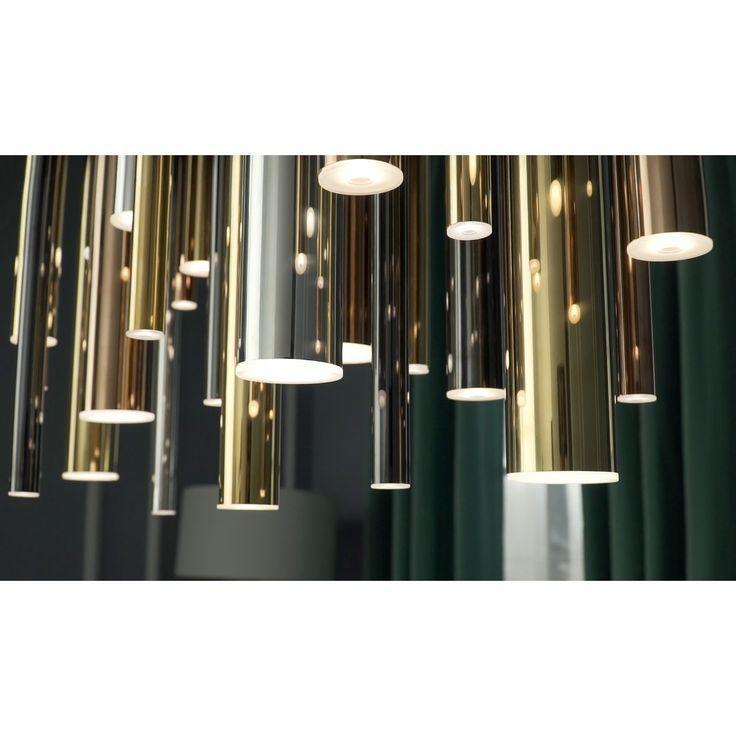 Bellini Rectangular Tri-Tone Tubular Pendant Light Chandelier - Merlin Lamps