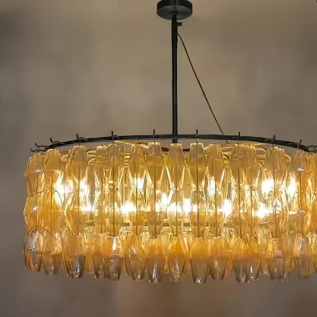 Cyra Clear Glass Round Chandelier 37"47"62"