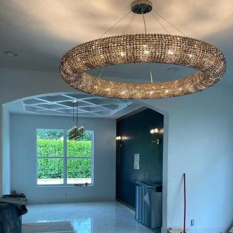 Haze Crystal Round LED Chandelier 32"41"59"72"
