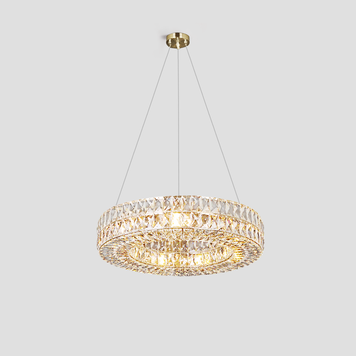 Round Halo K9 Crystal Ring Chandelier