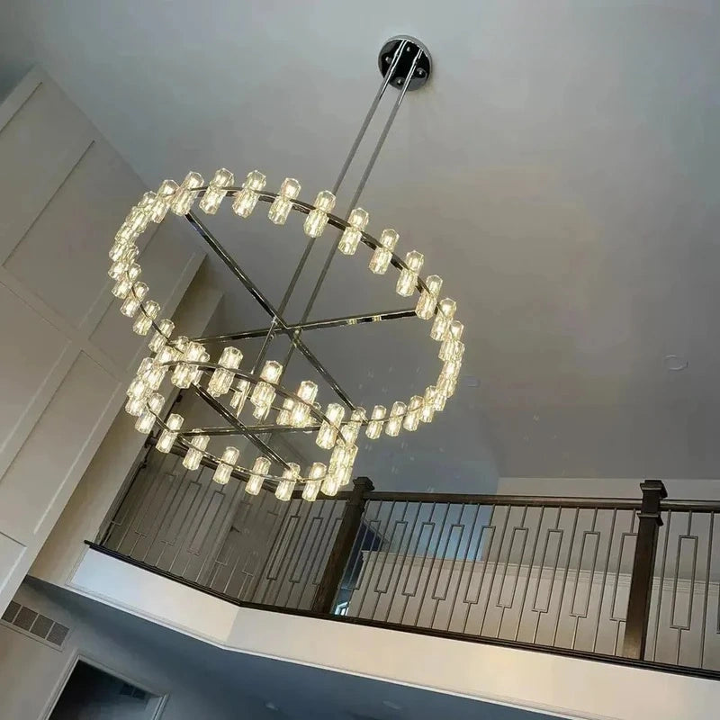 Auraline Crystal 2-Tier Round Chandelier 60"