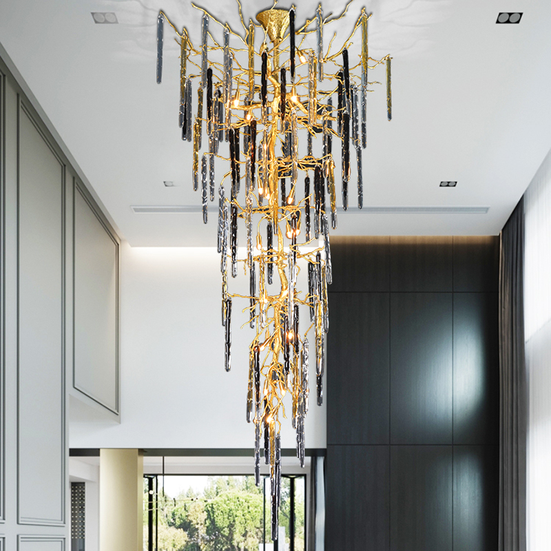 Dora Raindrop Colorful Crystal Staircase Chandelier - Merlin Lamps