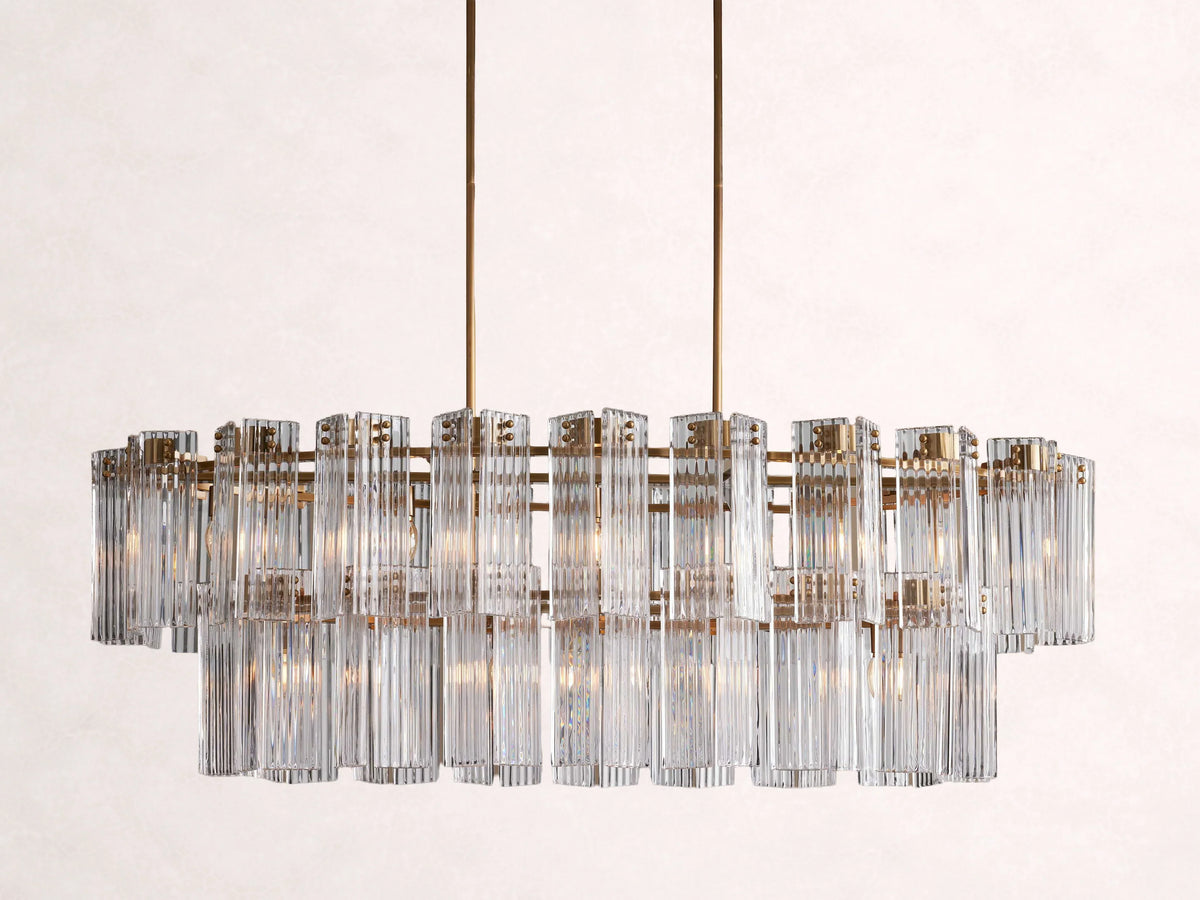 Delsie Oval Tiered Chandelier 63'' 72"W