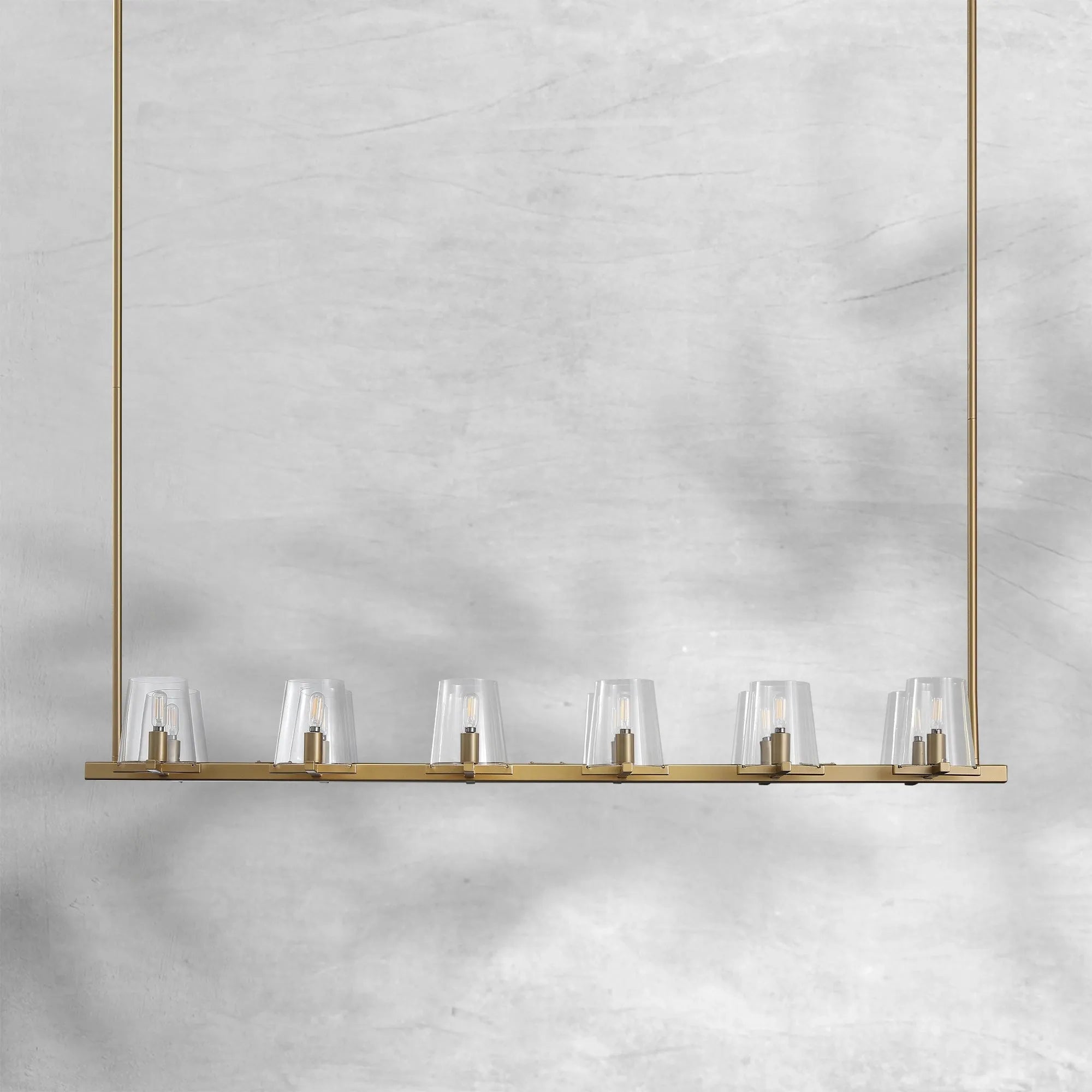 Paricia Glass Linear Chandelier 49"60"