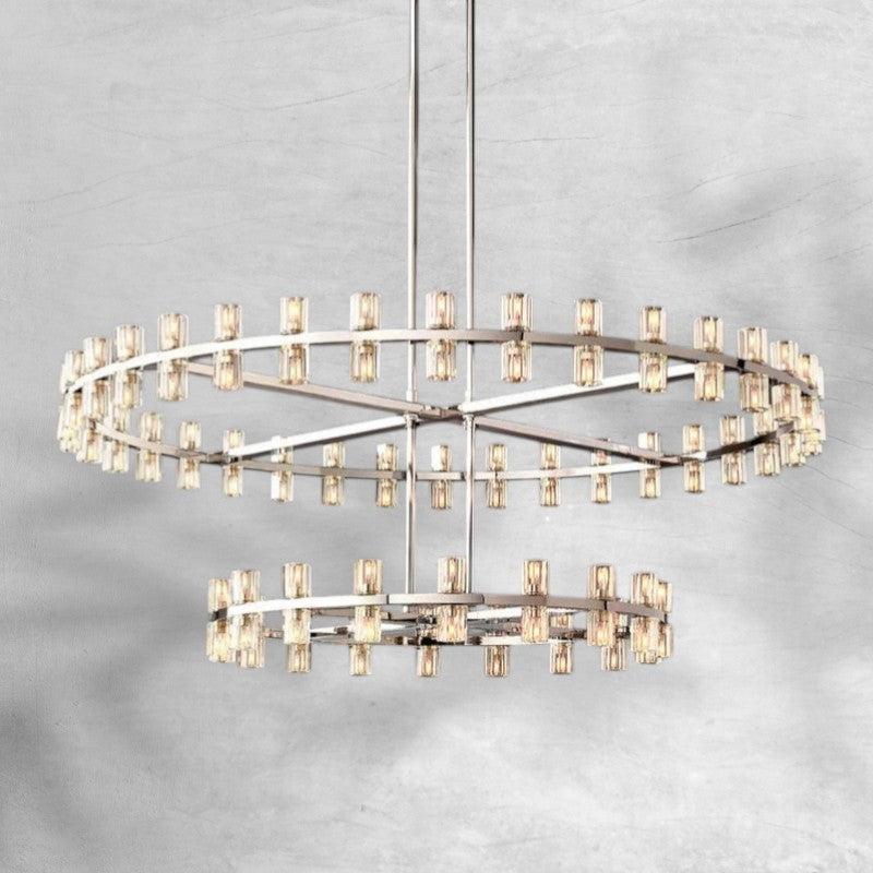 Auraline Crystal 2-Tier Round Chandelier 60"