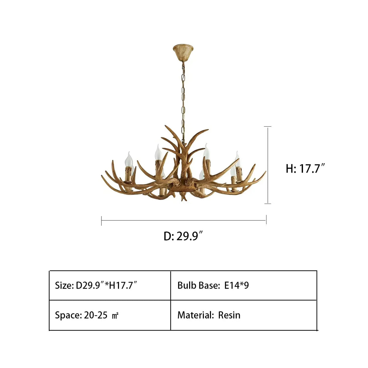 Affordable Vintage Rustic Resin Antler Candelabra Chandelier for Living Room / Restaurant / Cafe / Bar