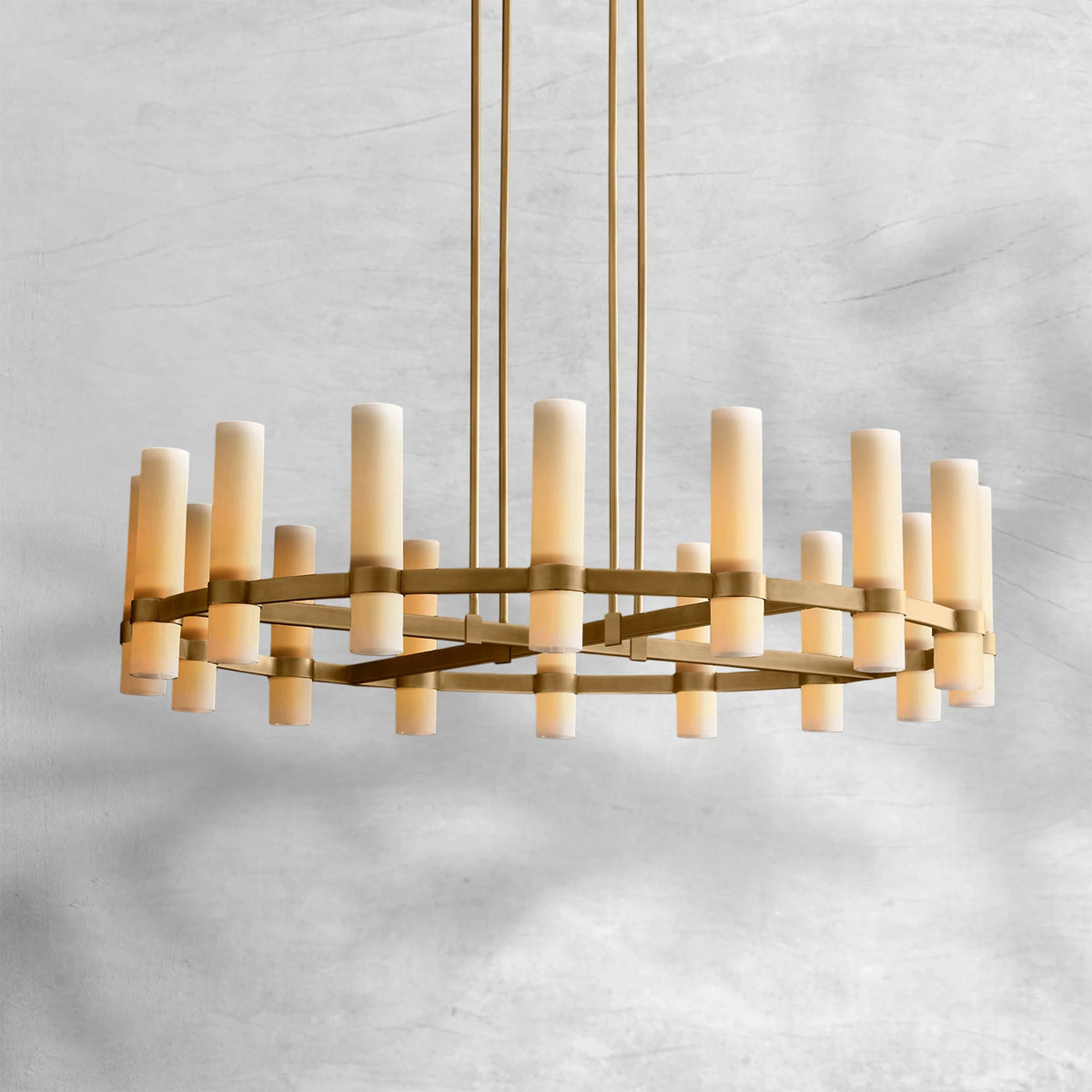 Ravion Round Milk Glass Chandelier