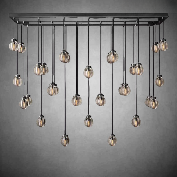 Perla Spherical Modern Rectangular Chandelier 72”