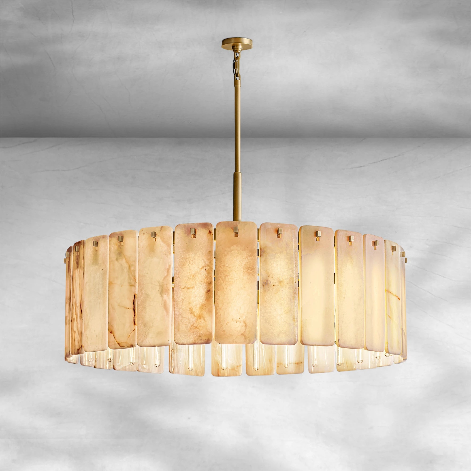 Calame Alabaster Round Chandelier 48"