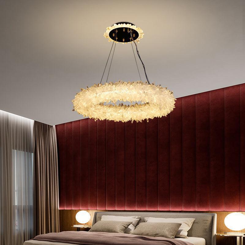 Derek Modern Rock Quartz Crystal Cluster Halo Chandelier - Merlin Lamps