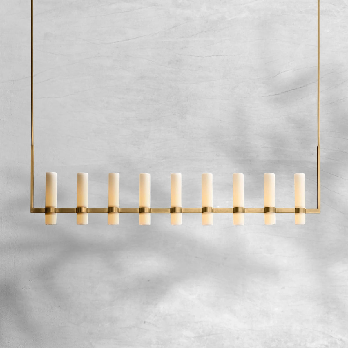 Ravion Linear Milk Glass Chandelier