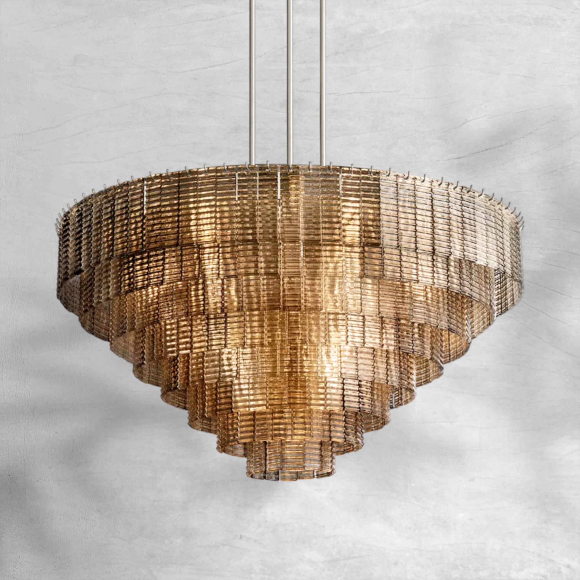 Sirena Smoke Glass Round Chandelier 52"