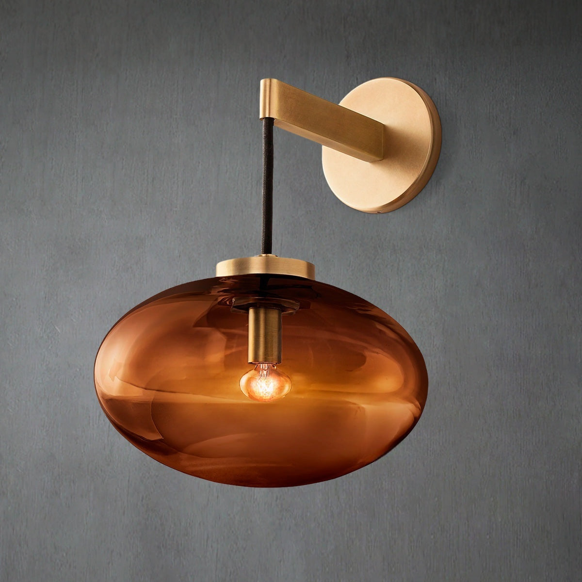 Cabrlet Smoke Glass Wall Sconce