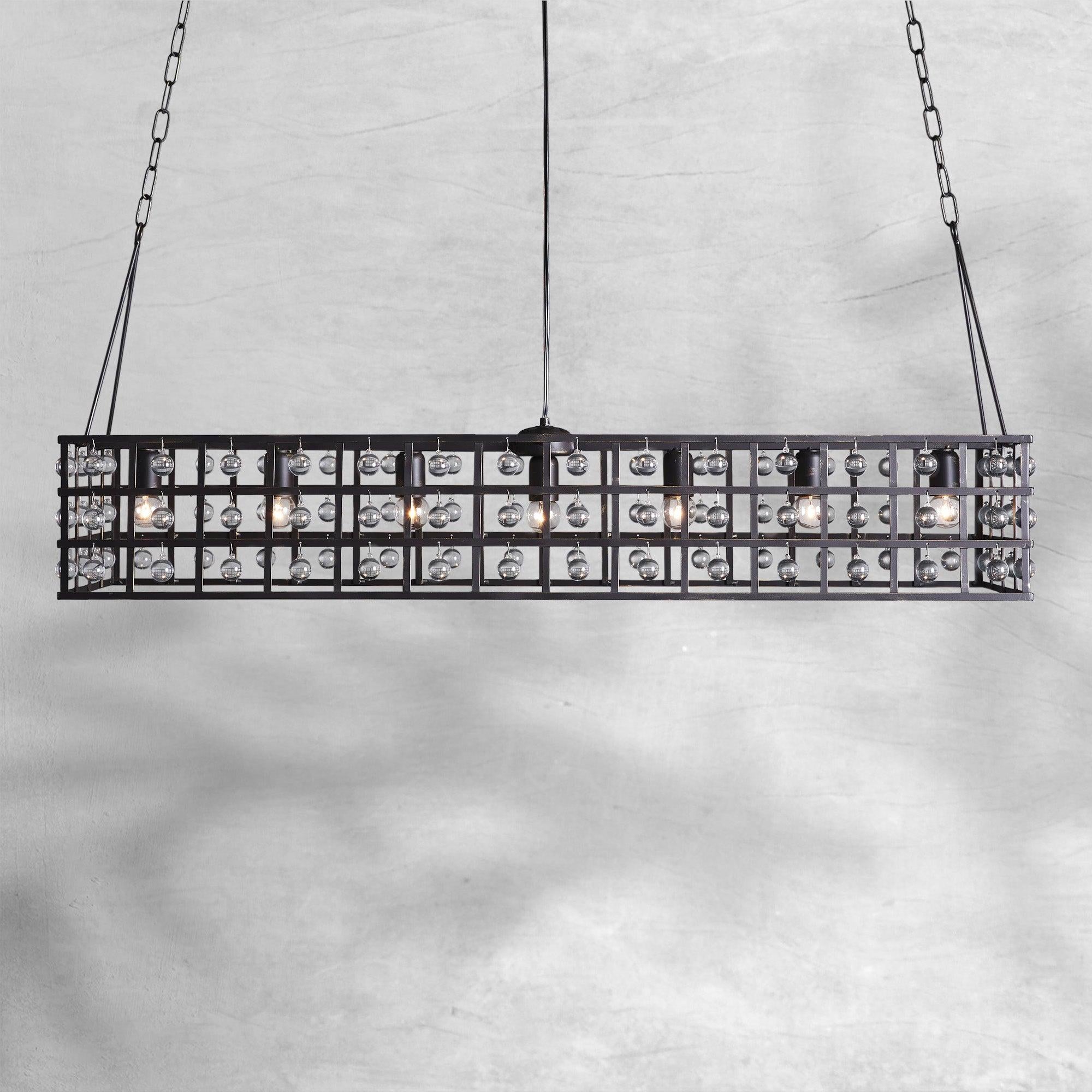 La Cage Rectangular Chandelier 7 Light