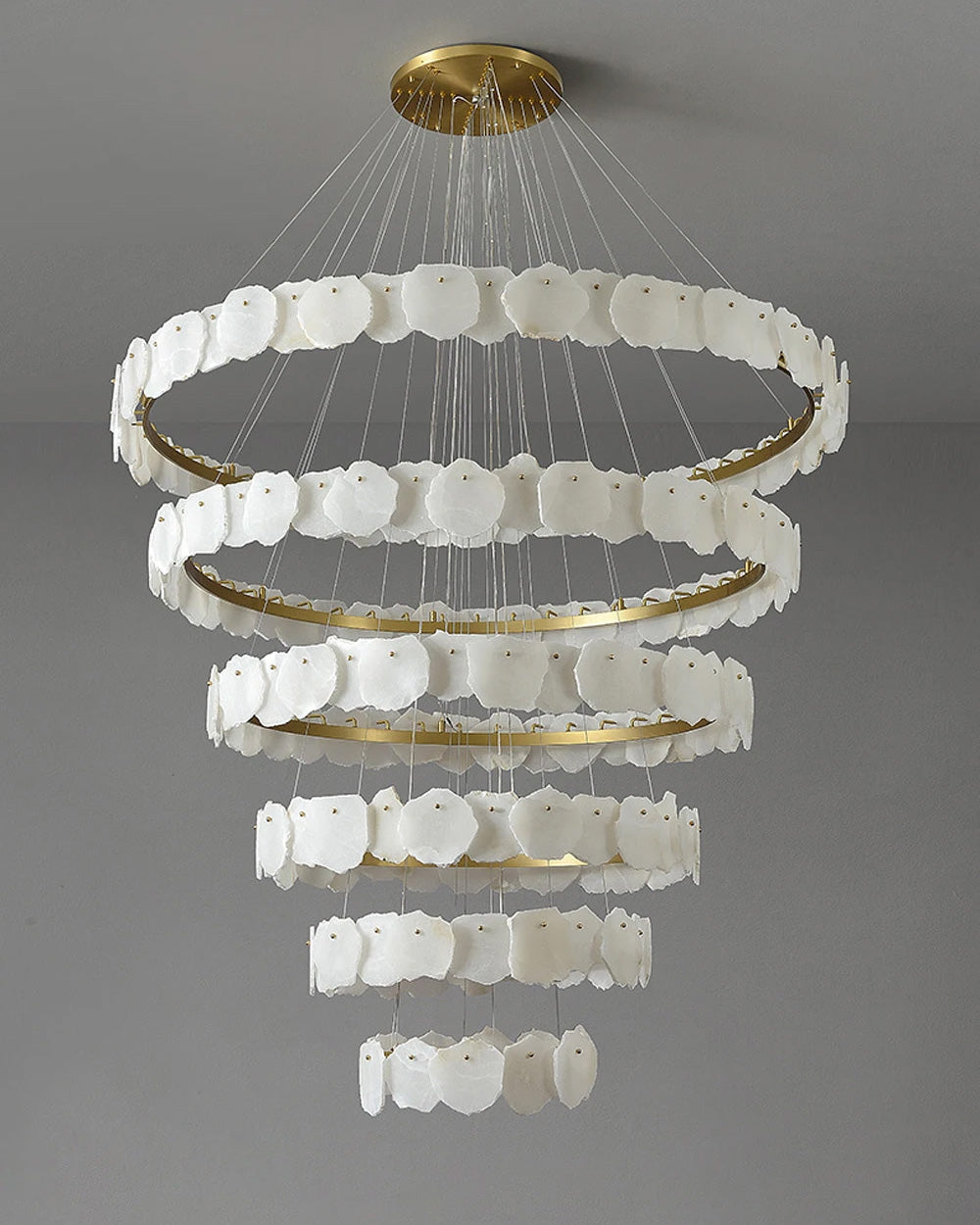 JC Tiered Circular Alabaster Chandelier